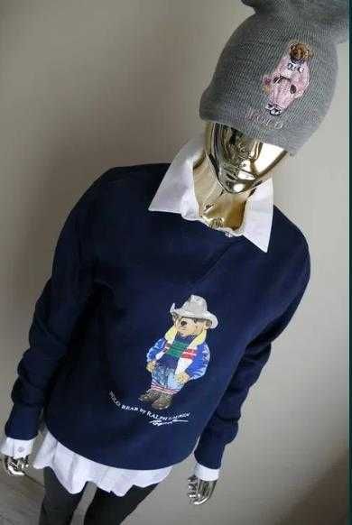 Polo Ralph Lauren oryginalna nowa granatowa bluza z misiem M