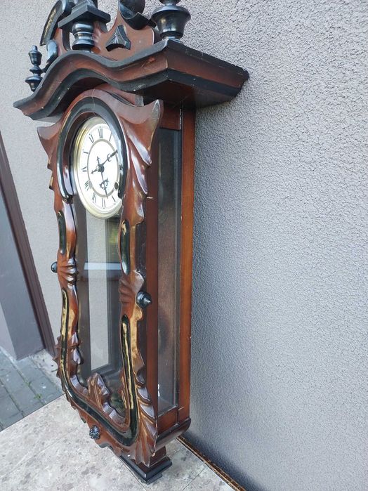 Duży zegar ścienny sprawny bogato zdobiony Korea film E140