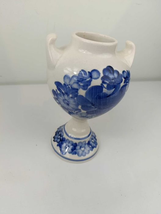 Wazon ceramiczny niebieski amfora fajans ZF KOŁO ręcznie malowany 19,5