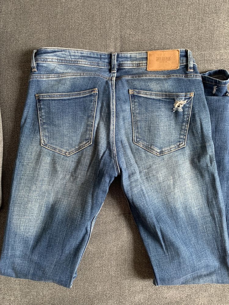 Spodnie jeansy z przetarciami Zara S 36