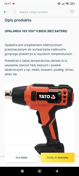Opalarka Yato Akumulatorowa