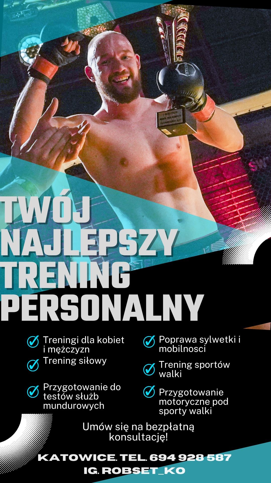 Treningi sportów walki, trener personalny, plany mma, boks K1 kick