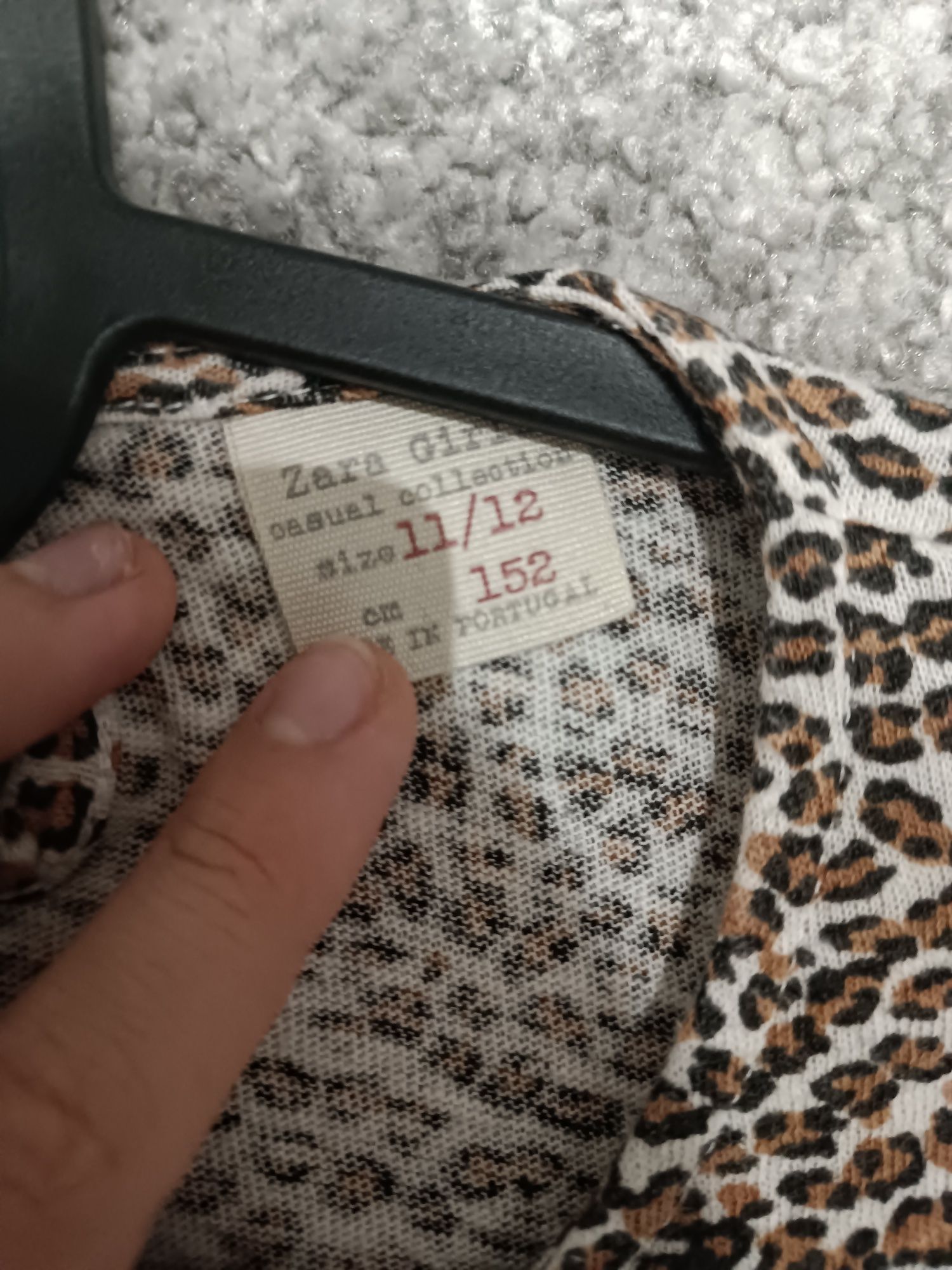 Koszulka z długim rękawem w panterkę 152 Zara kids