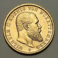 20 марок 1894 Германская империя Вюртемберг Вильгельм золото 7,965 гр