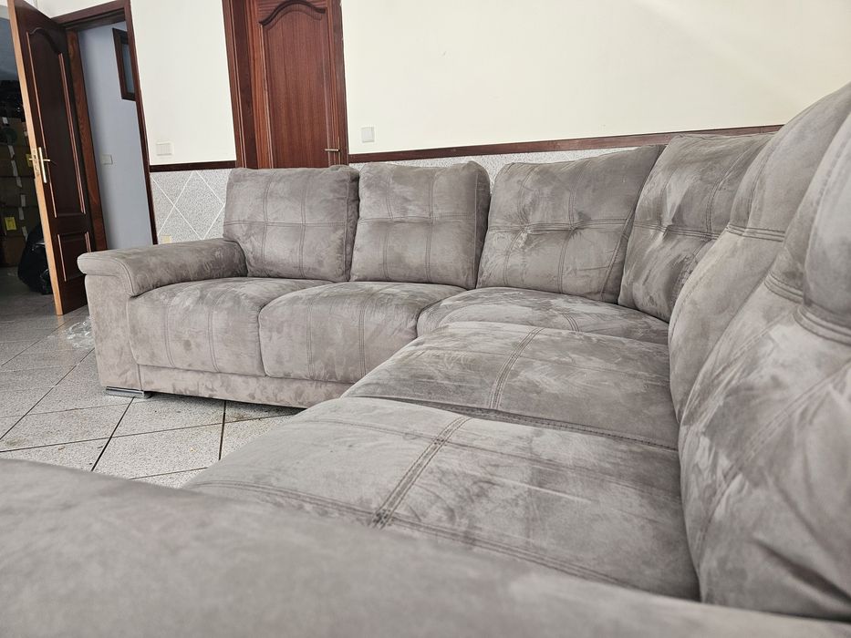 Sofá cinza de canto com 2.50 x 2.50
