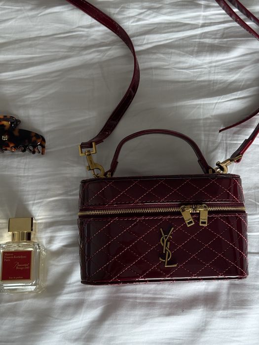 Сумка YSL Yves Saint Laurent шкіра | бургунді та чорна
