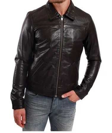 Lee Cooper mode BRIAG BROWN męska kurtka skóra owcza r. XL ciemny brąz