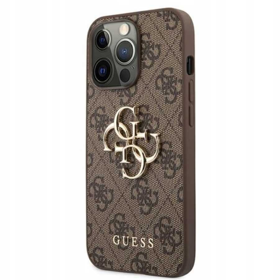 Etui Guess GUHCP13L4GMGBR Iphone 13 Pro Brązowe Metal Logo kod 1779