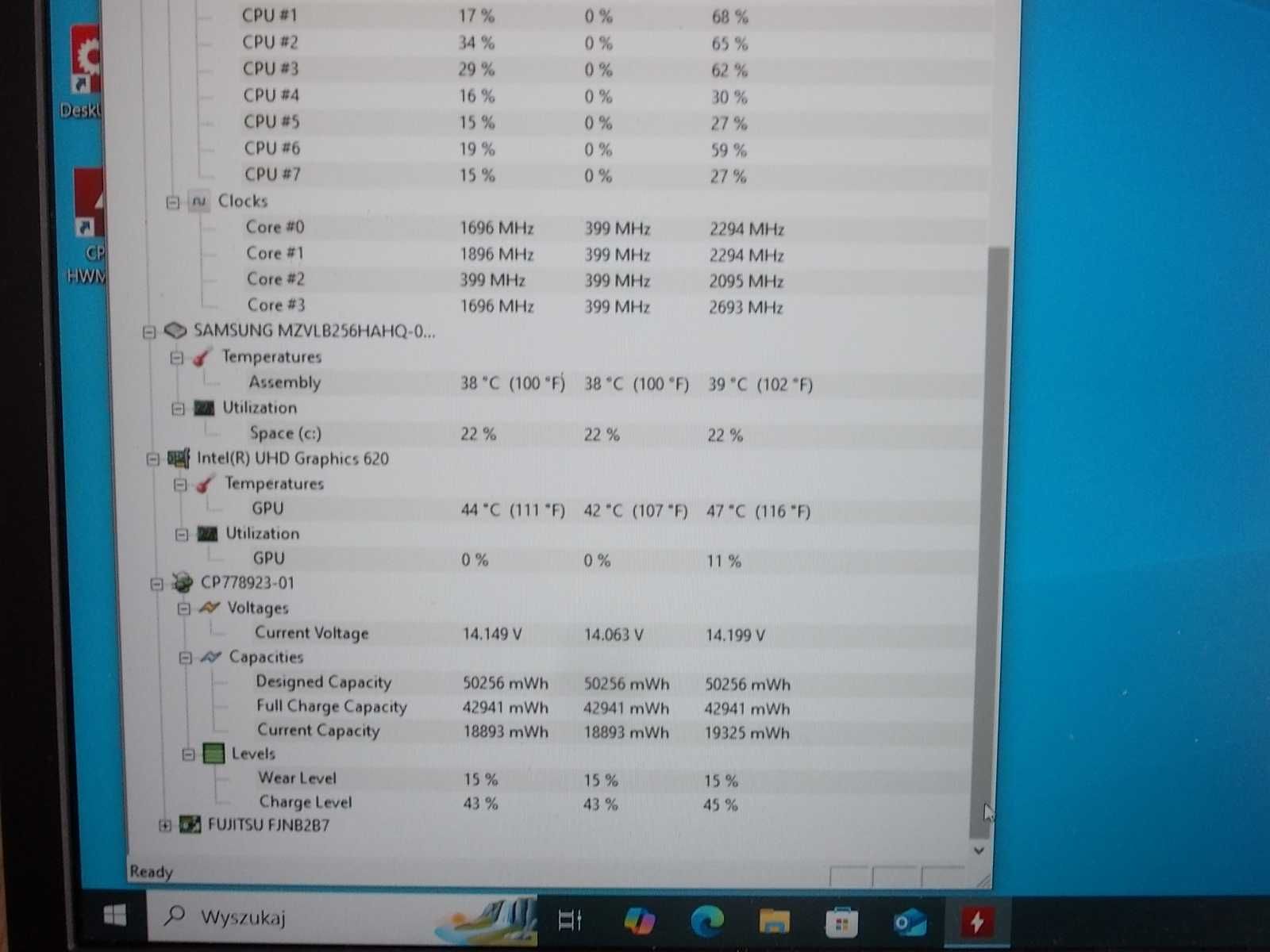 Fujitsu Lifebook E548 Core i5-8350U 8GB DDR4 256GB NVMe