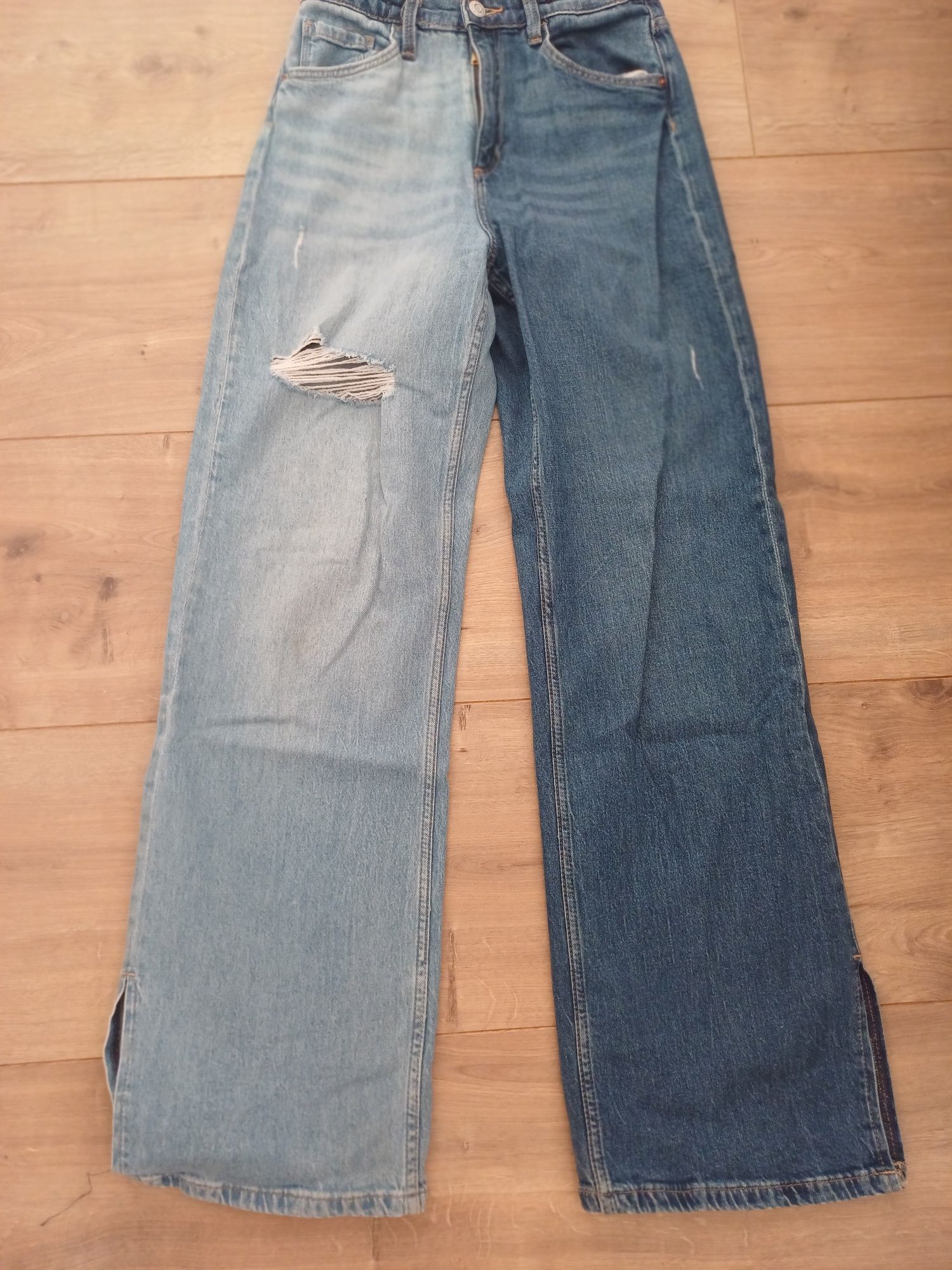 Dżinsy jasnoniebieskie H&M Wide fit jeans 164cm