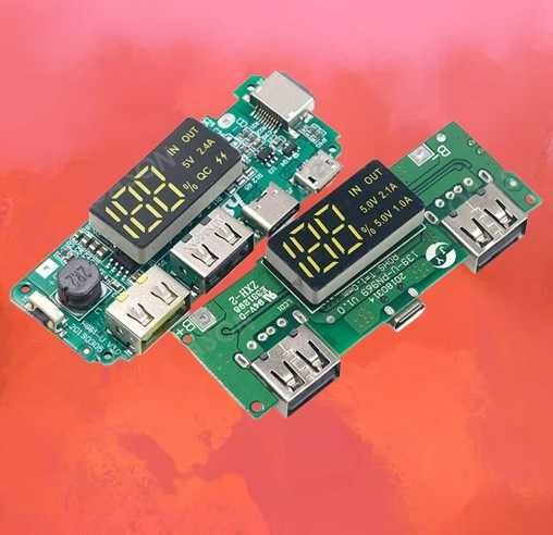 Модуль плата зарядки павербанк 18650 с дисплеем (контроллер) 5V 2.4A