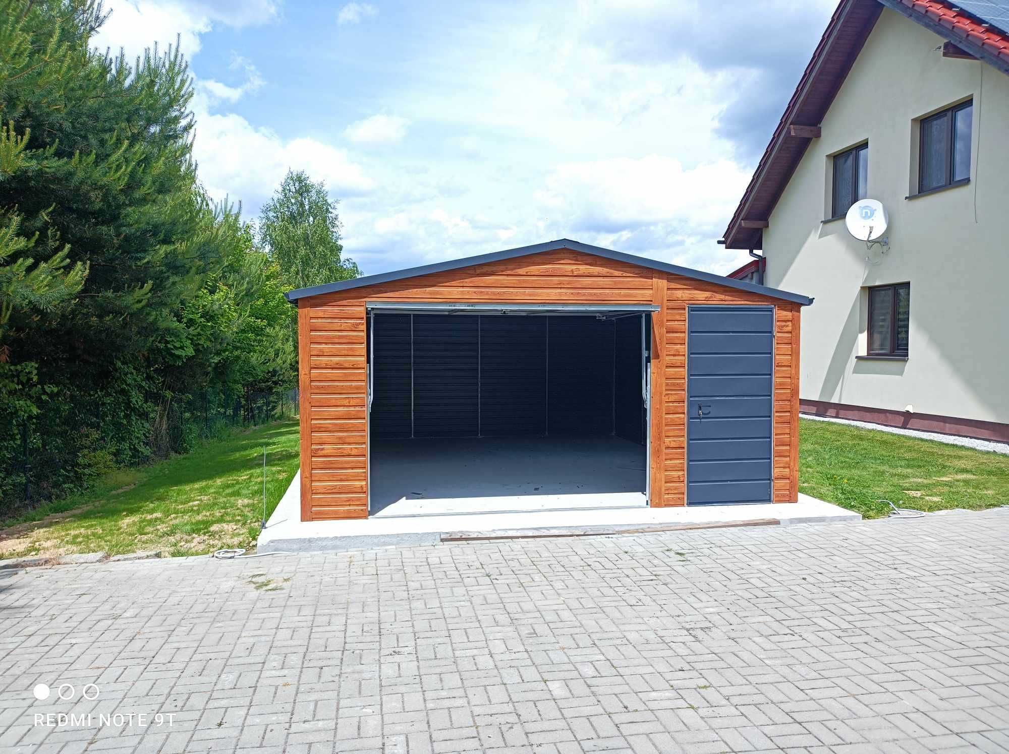 Garaż Blaszany 5x6m dwuspadowy, drewnopodobny DARMOWY MONTAŻ