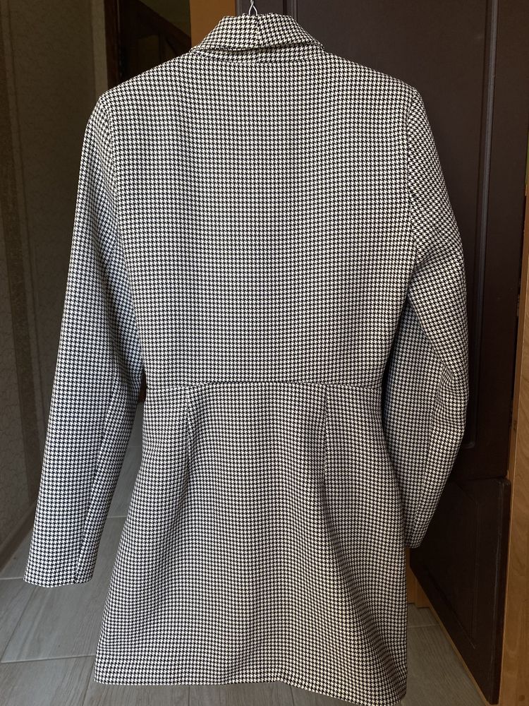 Сукня піджак zara клітинка гусяча лапка на запах s 9320/717