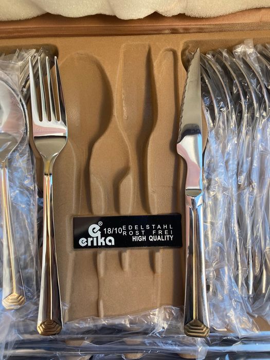 Faqueiro Completo Erika 113 Peças em Aço Inoxidável 18/10 – NOVO