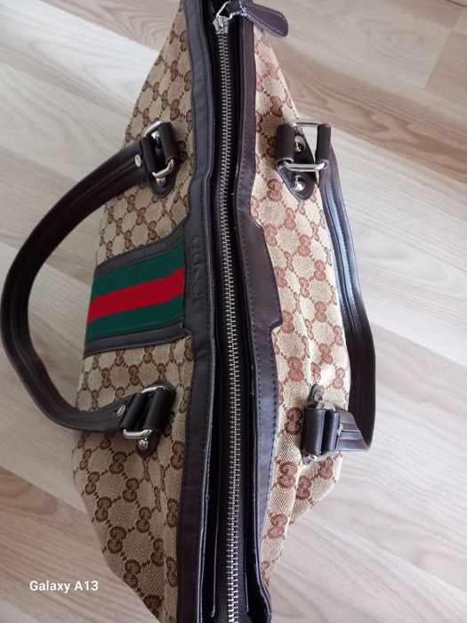 Gucci duża torebka szoperka z płótna