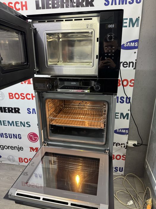 Чорна Духовка+мікро Bosch мікрохвильова піч духовий шкаф Бош