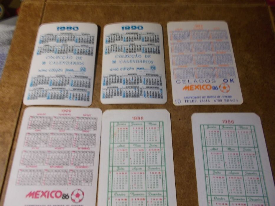calendários panini 1990