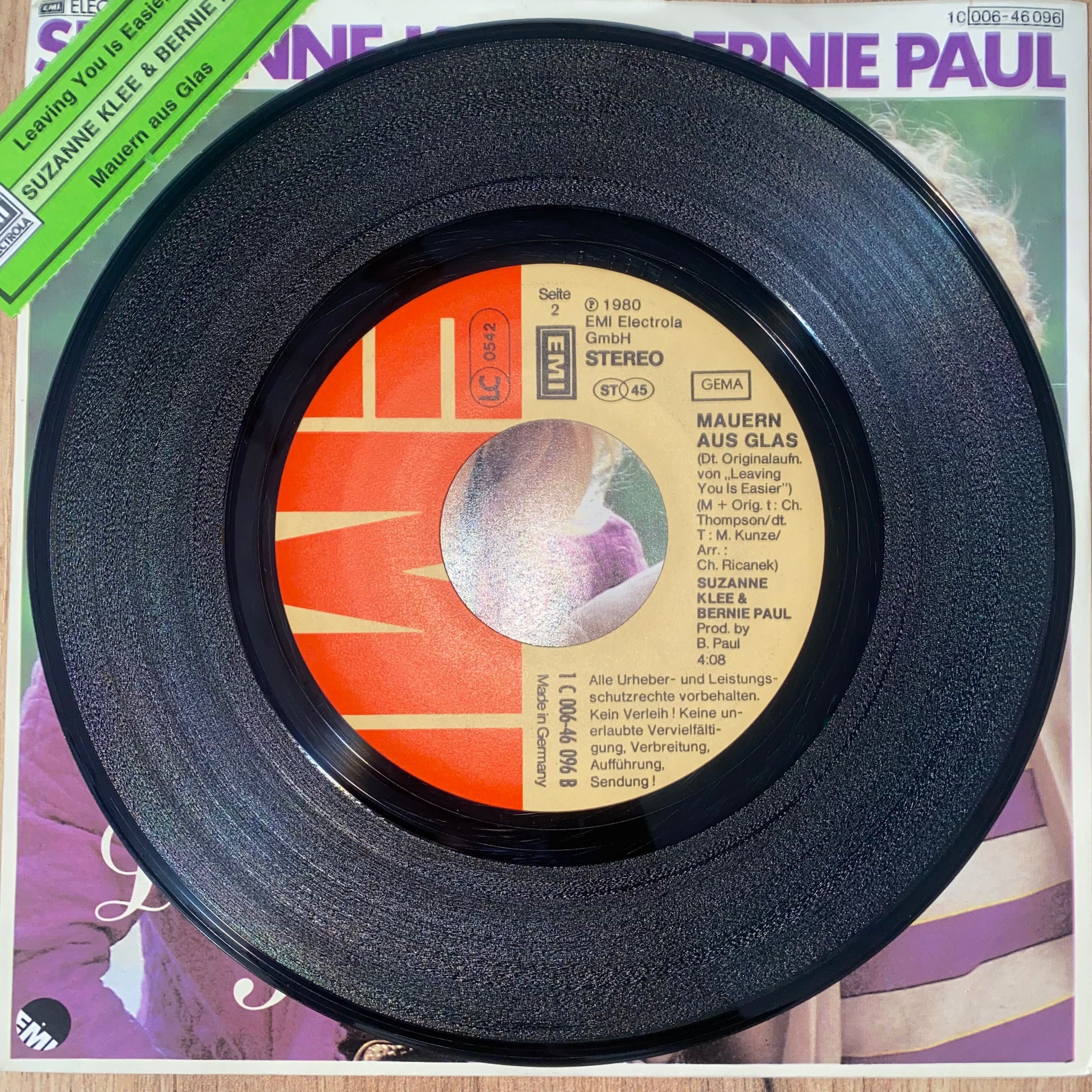 Suzanne Klee & Bernie Paul - Leaving You Is Easier - Winyl SP 7" -1980