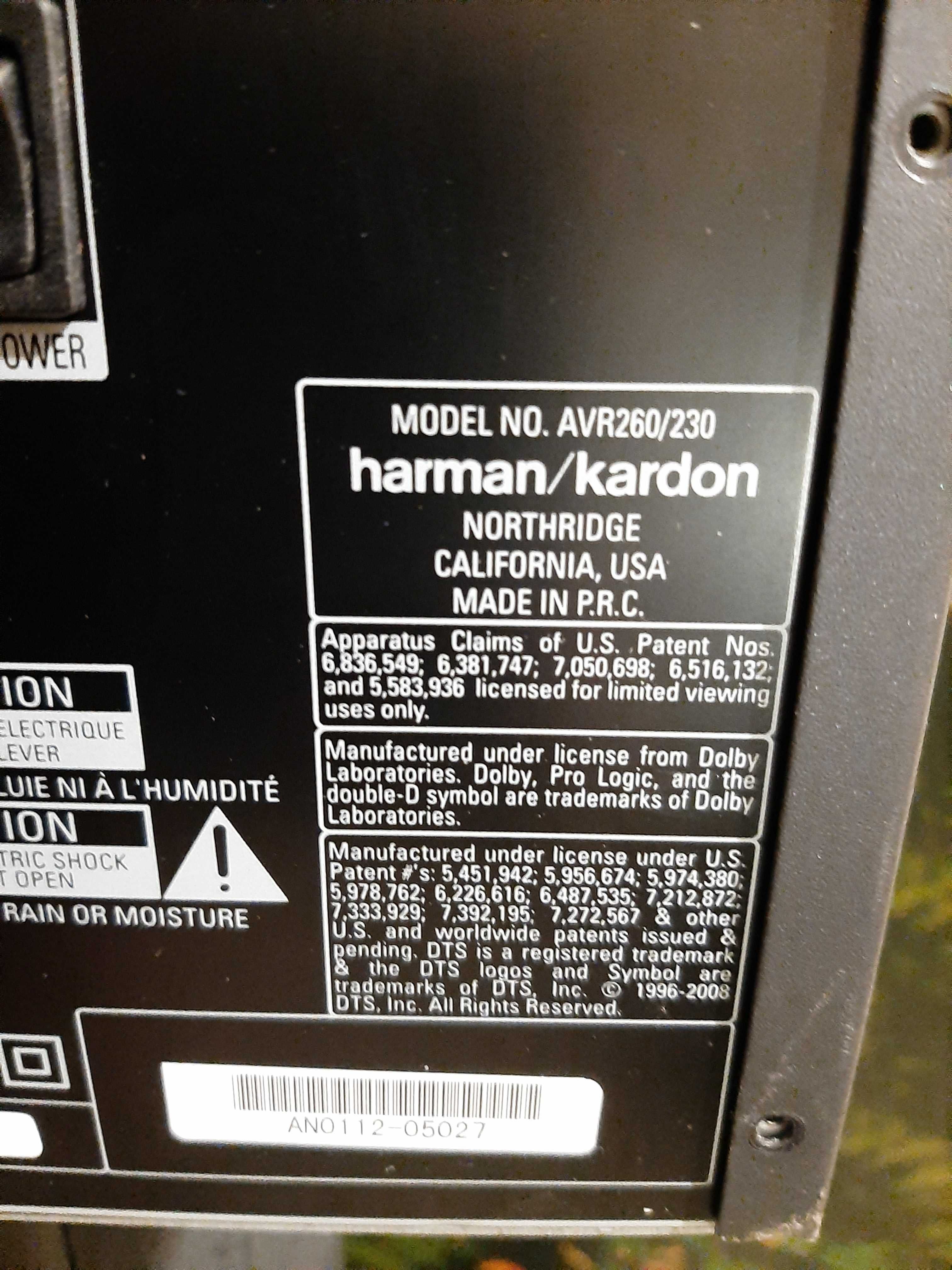 Harman Kardon AVR 260/230, Uszkodzony