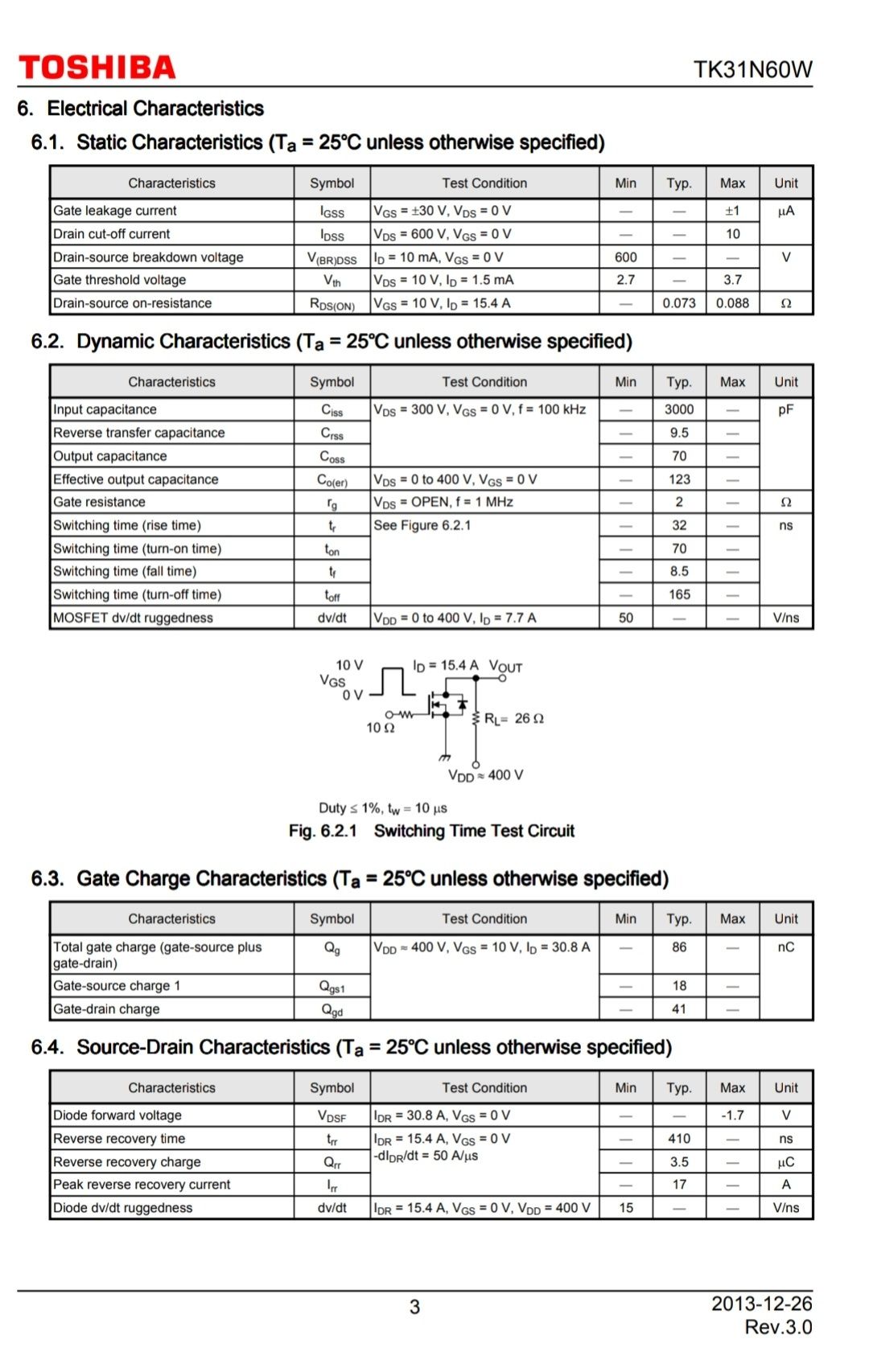 TK31N60W-Toshiba N-Channel MOSFET(1 шт)