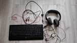 Zestaw: Klawiatura Logitech k300 + Słuchawki  Creative HS-800   uszk.