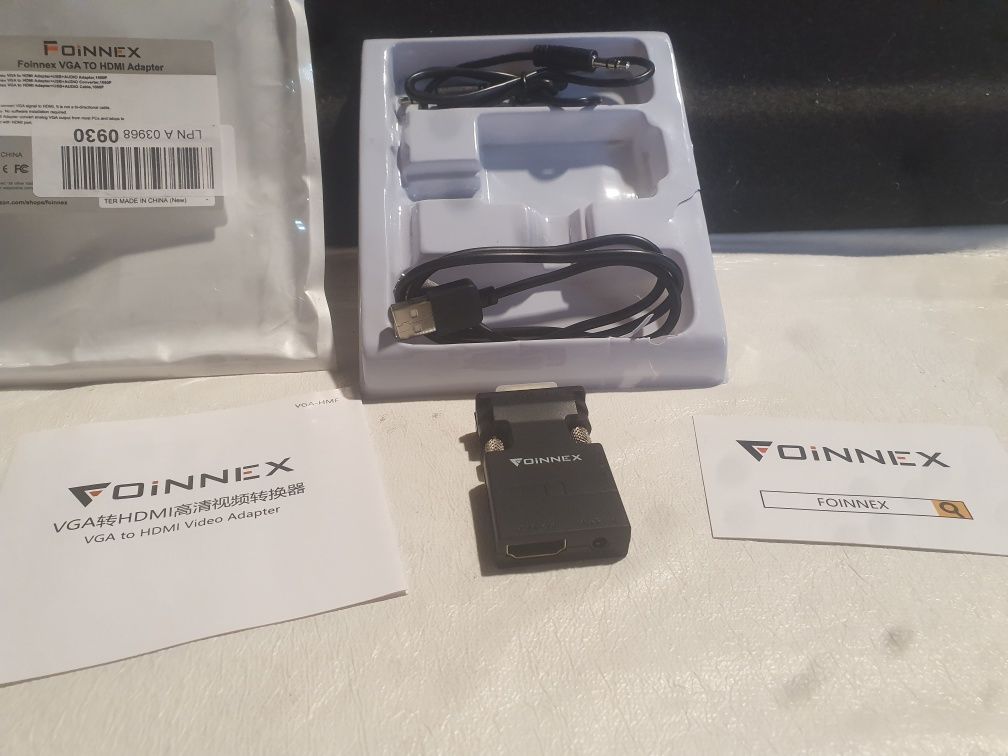 Przejściówka adapter FOINNEX VGA DO HDMI + AUDIO