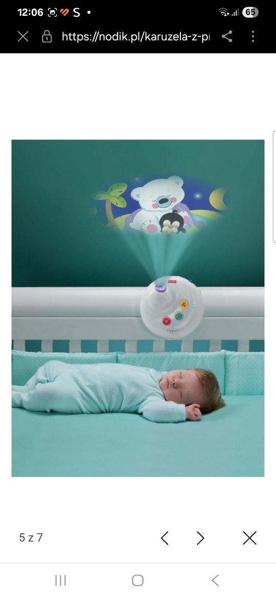 Pozytywka projektor na łóżeczko Fisher price