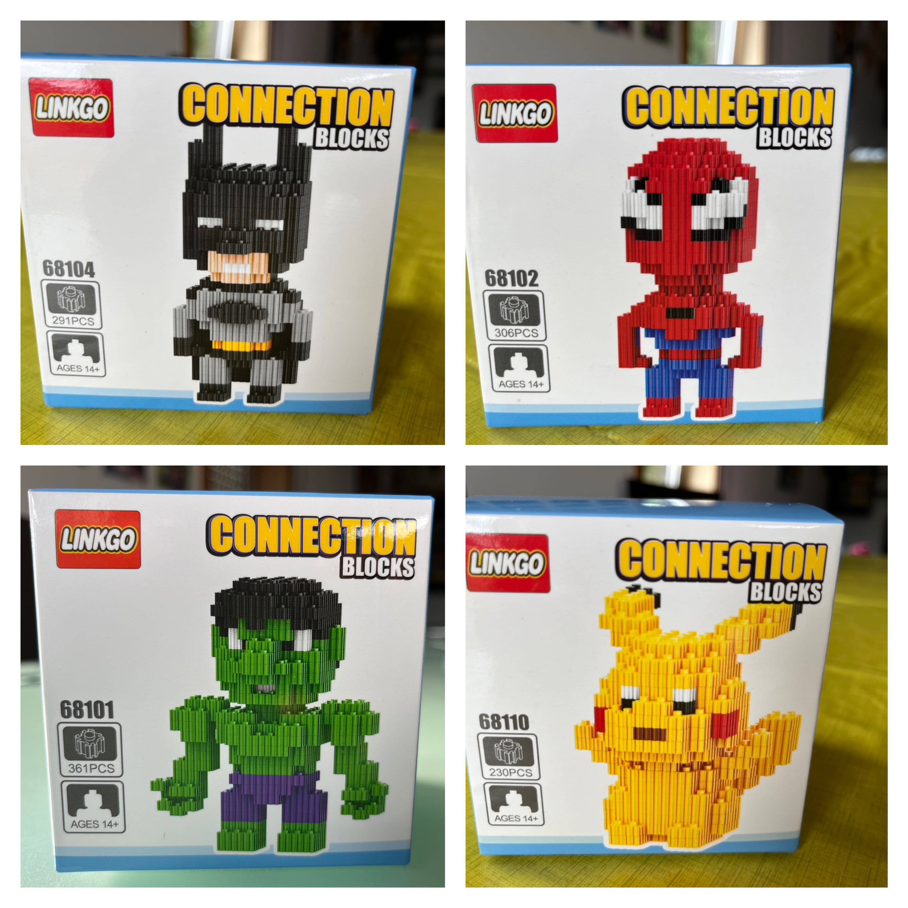 Mini Legos Novos - Marvel,One Piece,Pokémon, Pikatchu, Stitch, Naruto