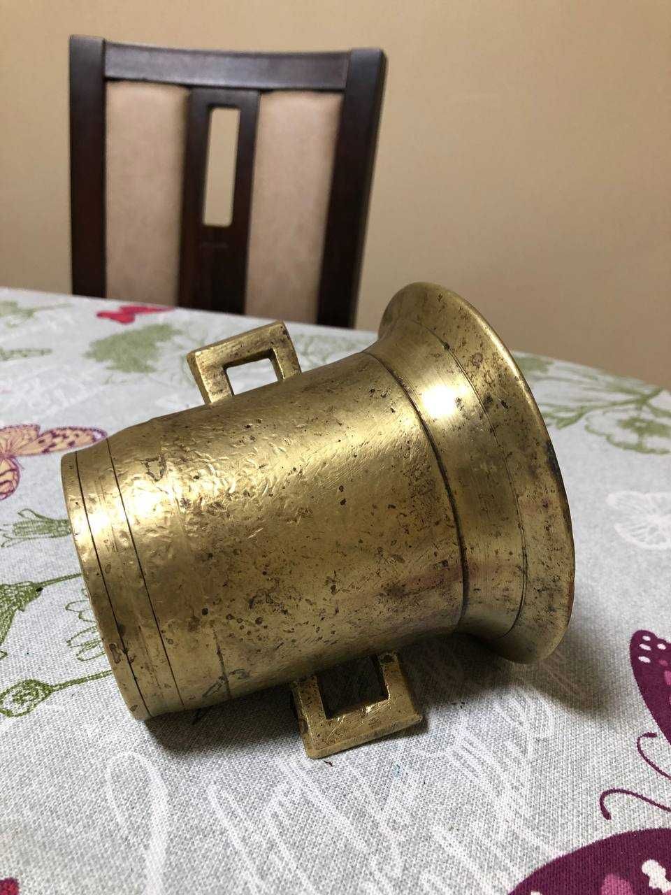 Ступка з товкачиком латунна, антикварна.Ц-2200грн