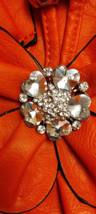 Сумка натуральная кожа оранжевая, новая