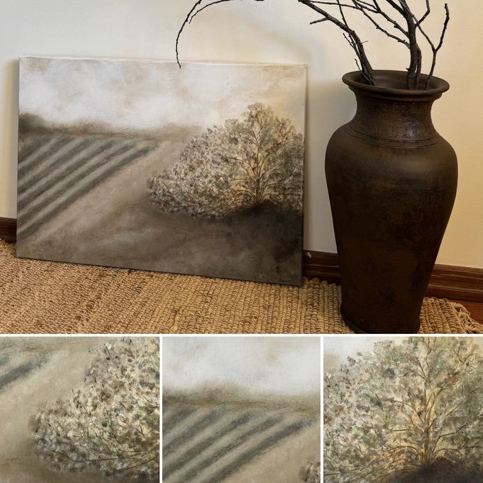 Quadro pintado á mão Quinta da figueira” 50x70 cm