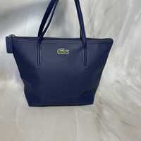 Torebka lacoste mała shopper granatowa pvc