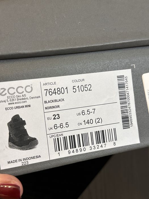 Черевики зимові ECCO, розмір 23 як нові