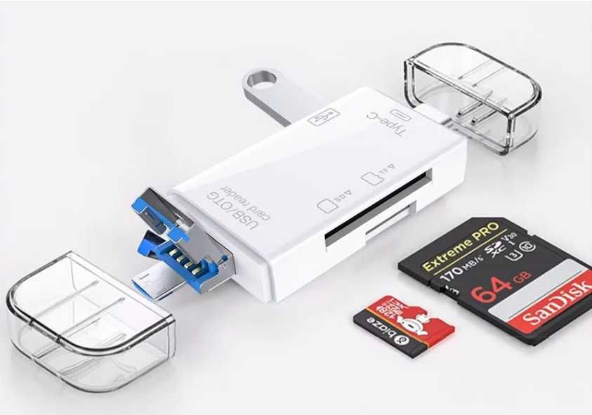 Многофункциональное устройство чтения карт памяти OTG 6 в 1 USB2.0