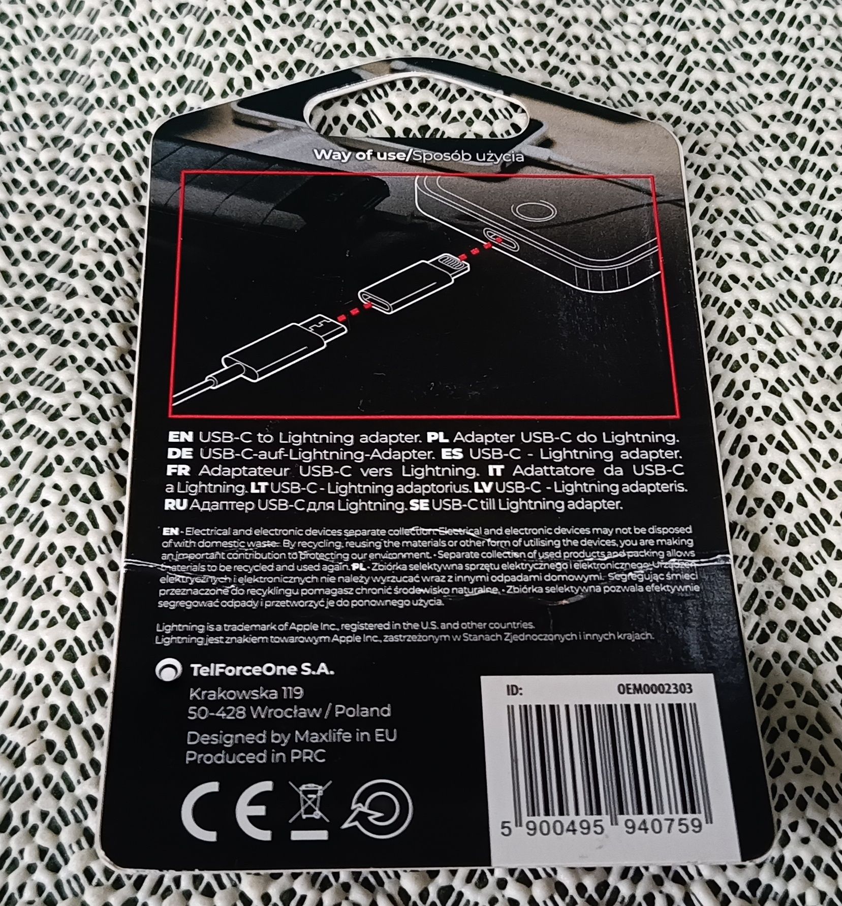 Adapter Lightning do Usb-C Maxlife