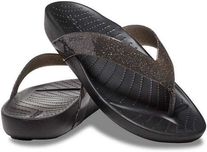 Crocs Splash Flip женские вьетнамки крокс чёрные с глиттером.