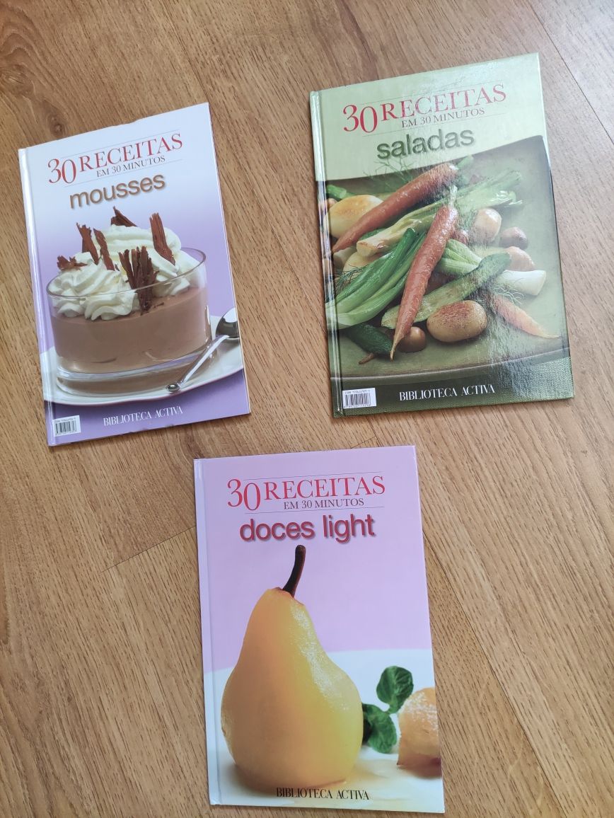 Conjunto de 3 livros de receitas