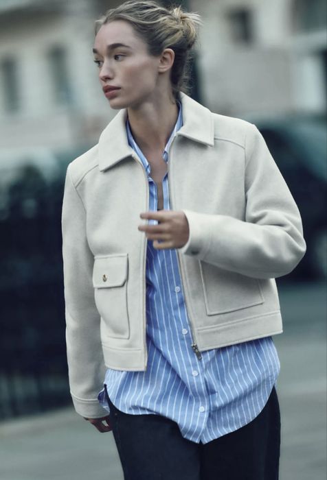Жакет ZARA світло-сірий короткий