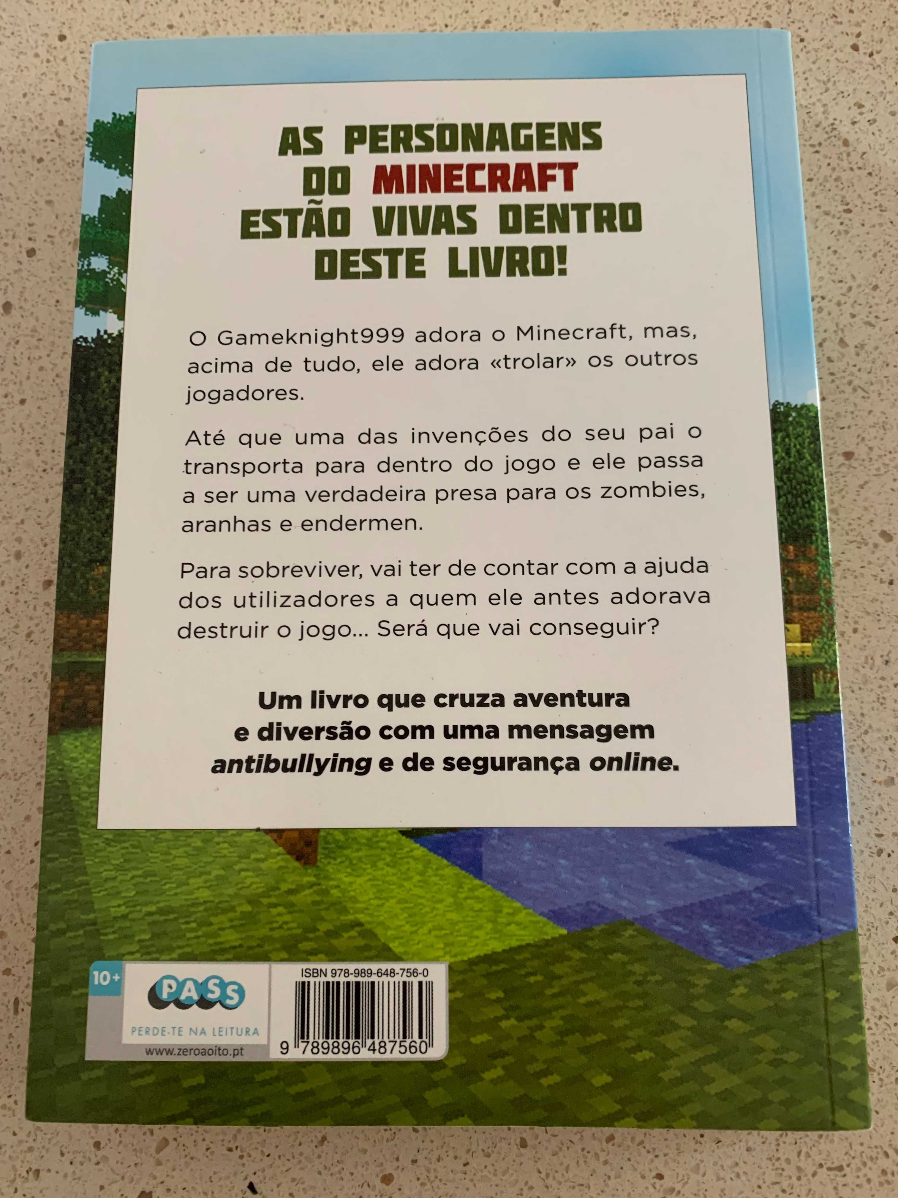 Livro como NOVO - "A Invasão do Overworld" para fãs de Minecraft
