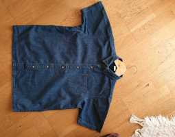 Jeansowa koszulka z krótkim rękawem, 128 r.