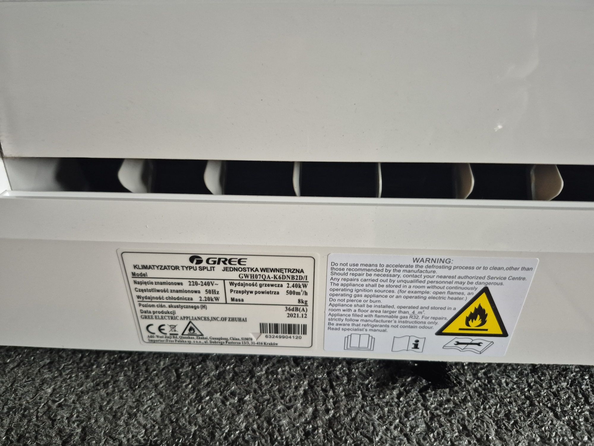 Klimatyzator Gree typu Split PLUS 2 stacje chłodzące