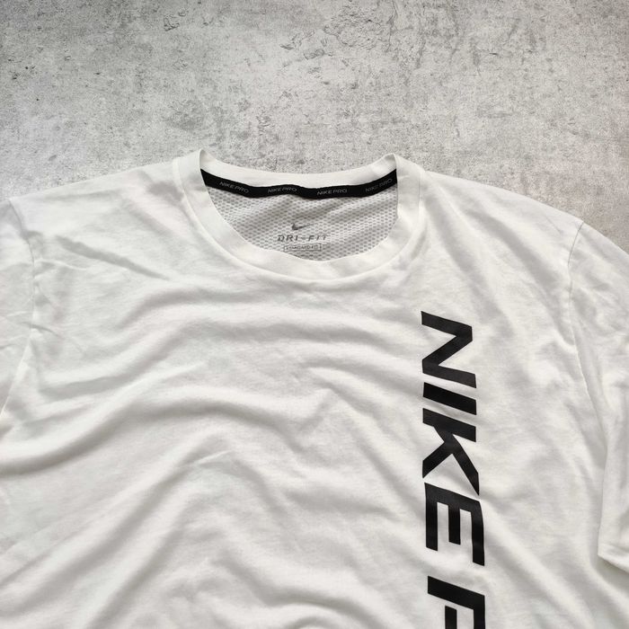 MĘSKA Koszulka PREMIUM Biała Nike PRO Combat Duże Logo Sportowa Casual