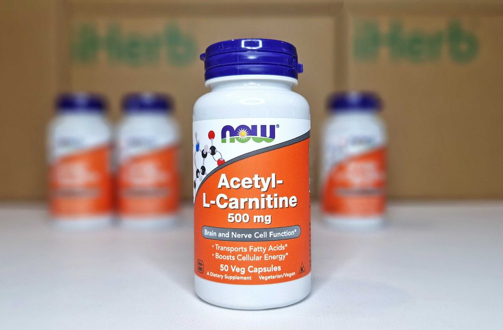 Ацетил L-карнітин Now Foods, 500мг, 50шт і 100шт. Acetyl-L-Carnitine