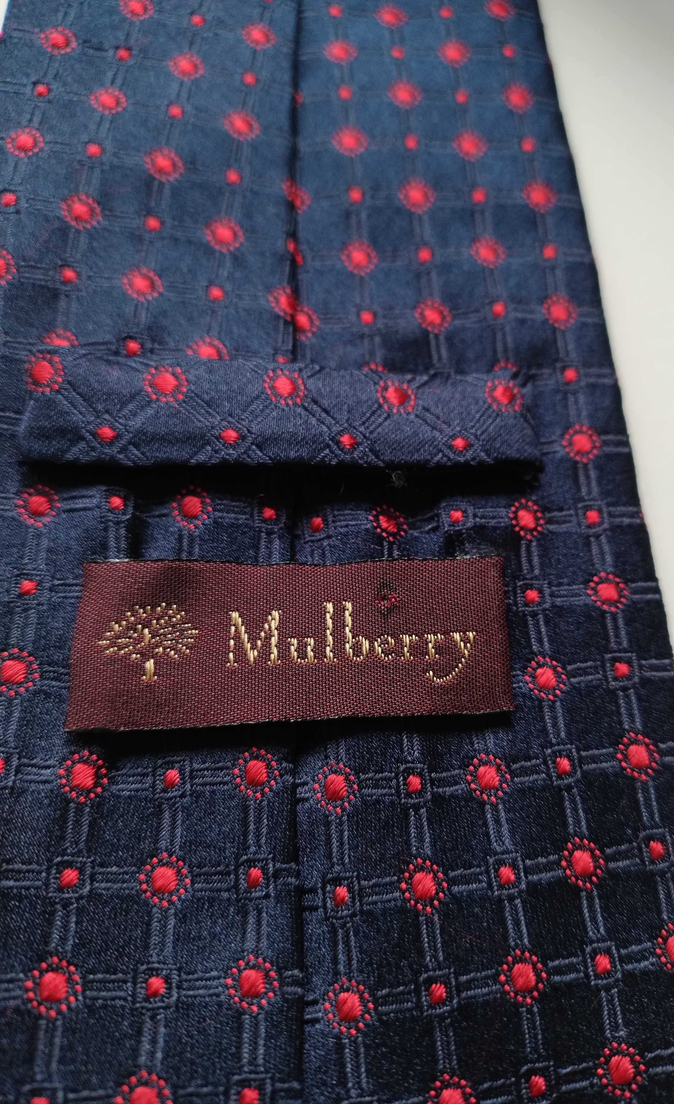 Krawat Mulberry 100% silk jedwab Made in Italy oryginał jedwab vintage