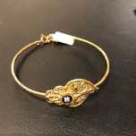 Pulseira/Escrava coracao de viana prata Dourada