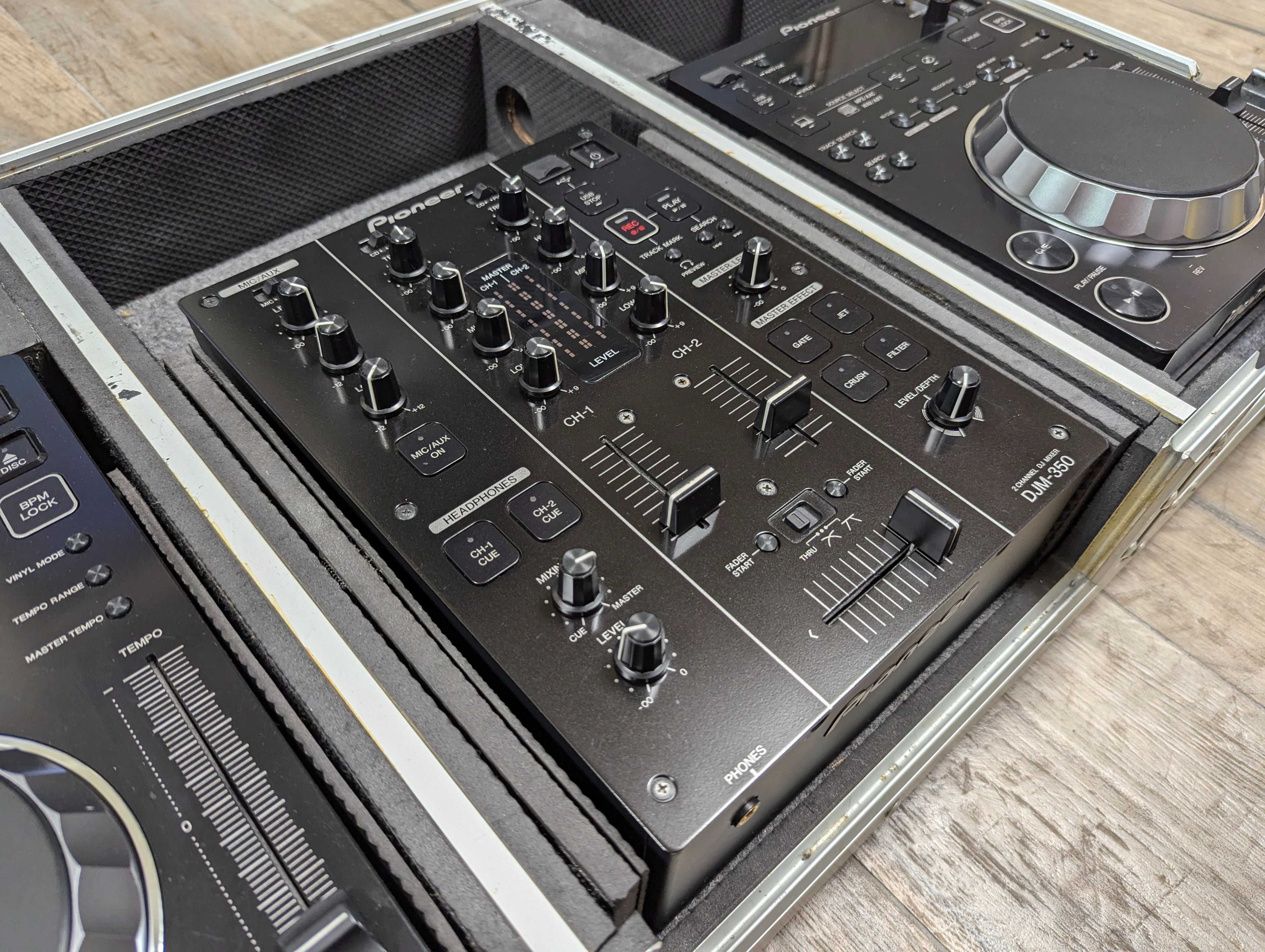 Pioneer CDJ 350 + DJM 350 USB / CD / REKORDBOX case z kółkami, DOWÓZ !