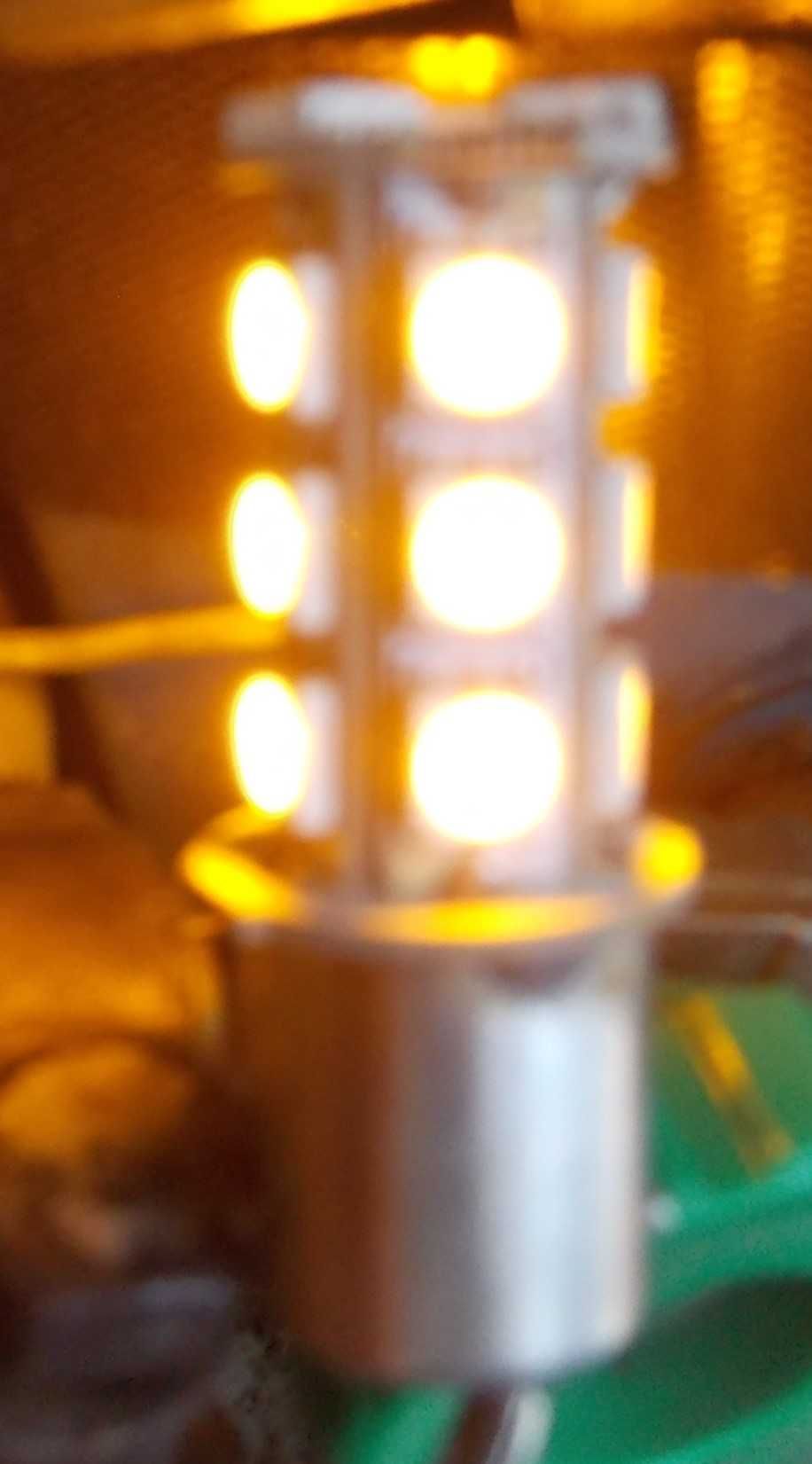 Светодиодные лампы P21W BA15S 2 жёлтые.