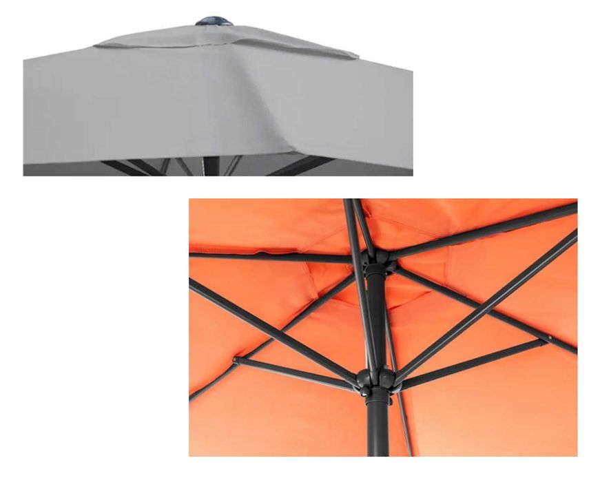 Parasol ogrodowy XXL 2x3m ochrona UV 60 prostokąt terrakota beż DEMO