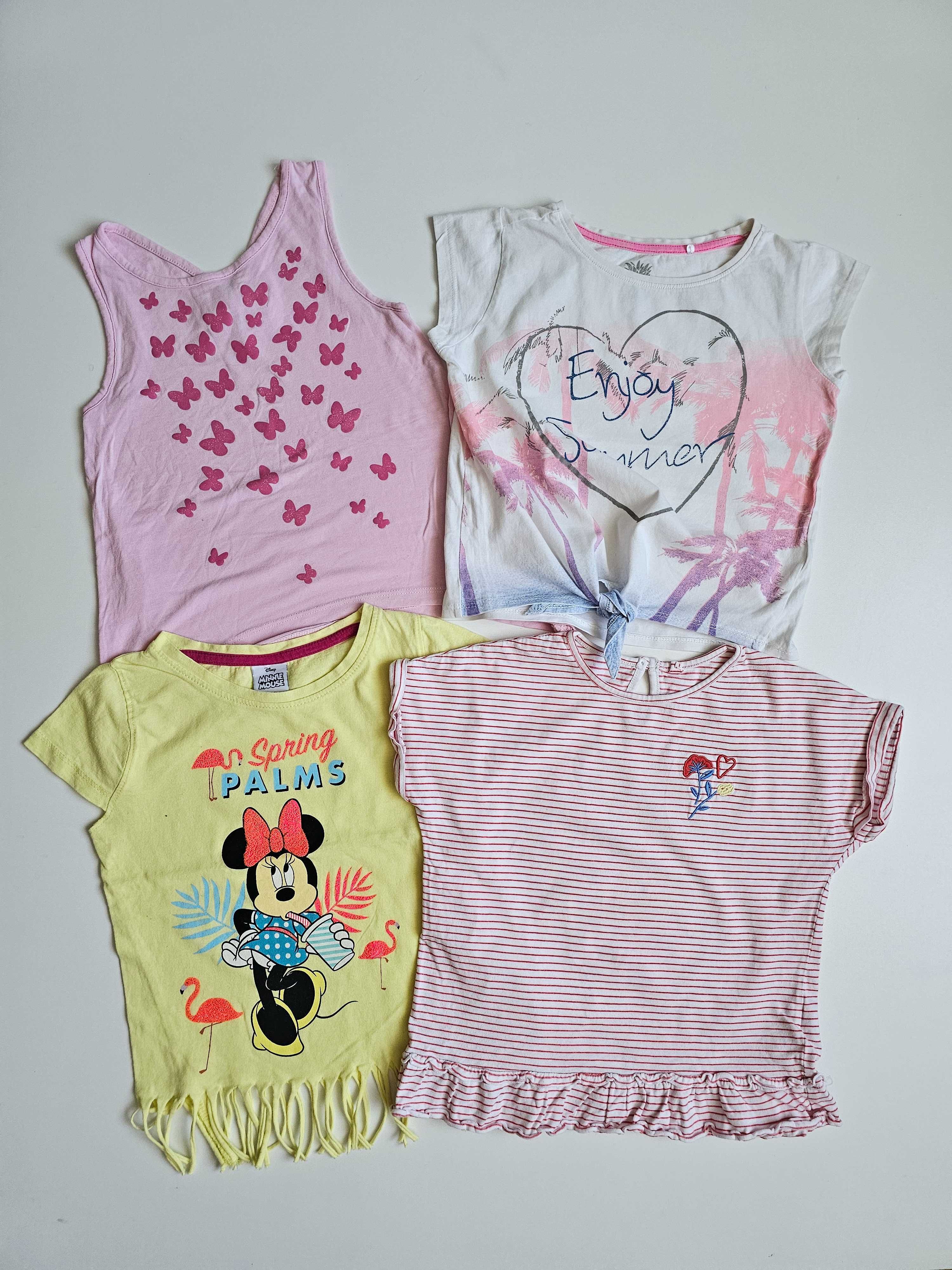 Promocja! 4 tshitrty brokatowe motyle, Minnie, palmy i kwiatki roz.116