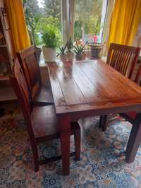 Stół z krzesłami Frederica Jysk lite drewno